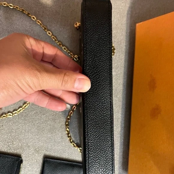 Louis Vuitton Black Felicie Pochette Bicolor Monogram Giant Empreinte - Picture 5 of 11